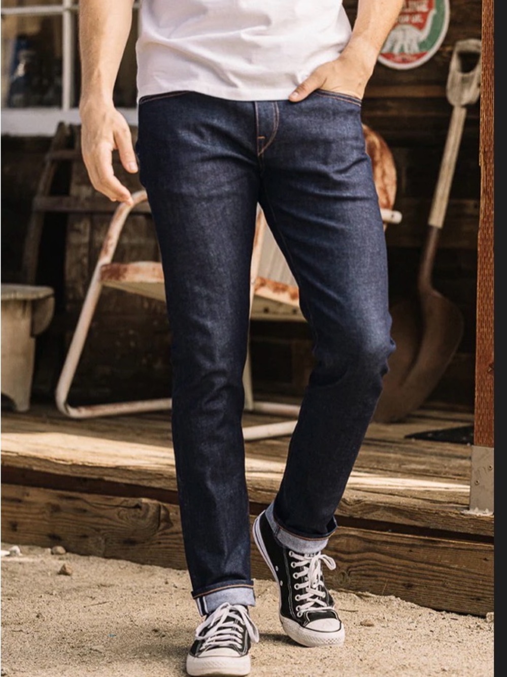 Hiroshi Kato Scissor Slim Indigo-Raw Jeans